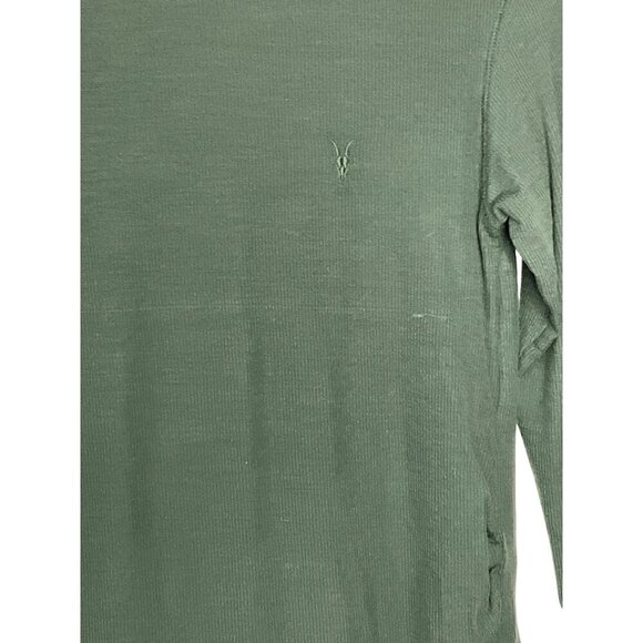 ALLSAINTS Rina Long Sleeve Roll Neck Tee in Sycamore Green Small New Womens Top - Picture 7 of 16